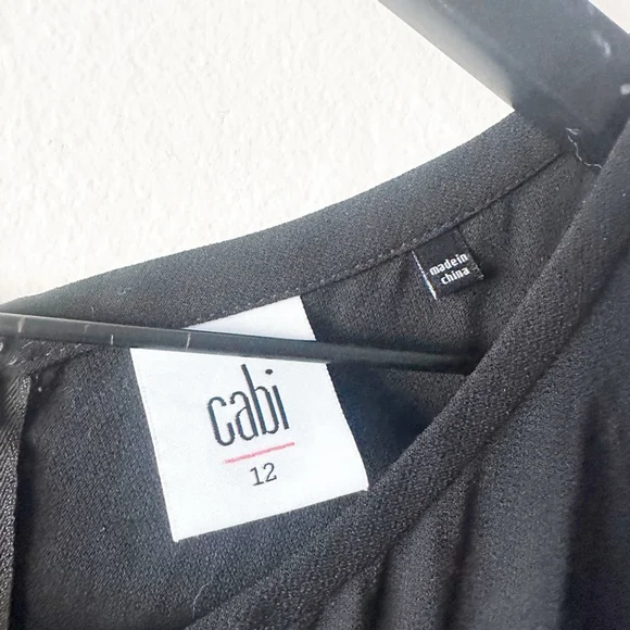 Cabi Black Zip Front Sleeveless Jumpsuit Size 12